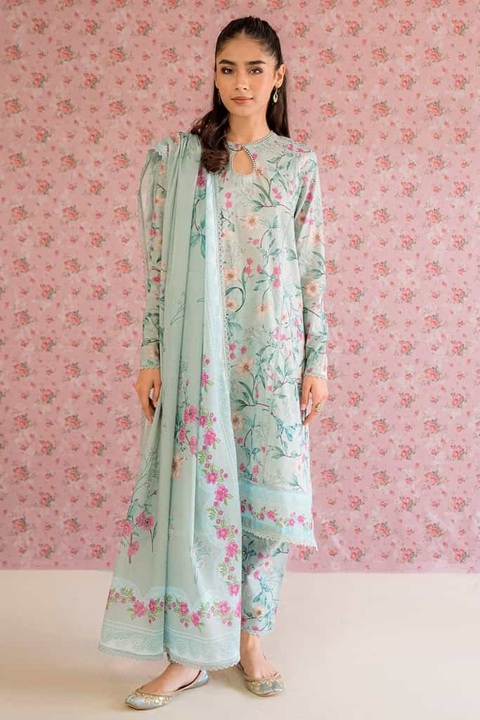 FLORAL HEAVEN-3PC PRINTED LAWN SUIT || PETALS&PRINTS || CROSS STITCH in UK USA UAE online kapraye.com