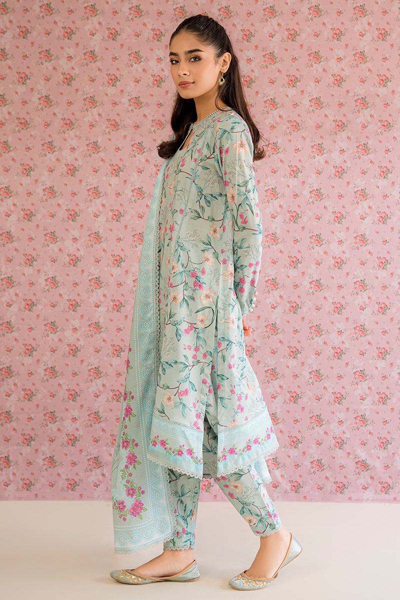 FLORAL HEAVEN-3PC PRINTED LAWN SUIT || PETALS&PRINTS || CROSS STITCH in UK USA UAE online kapraye.com