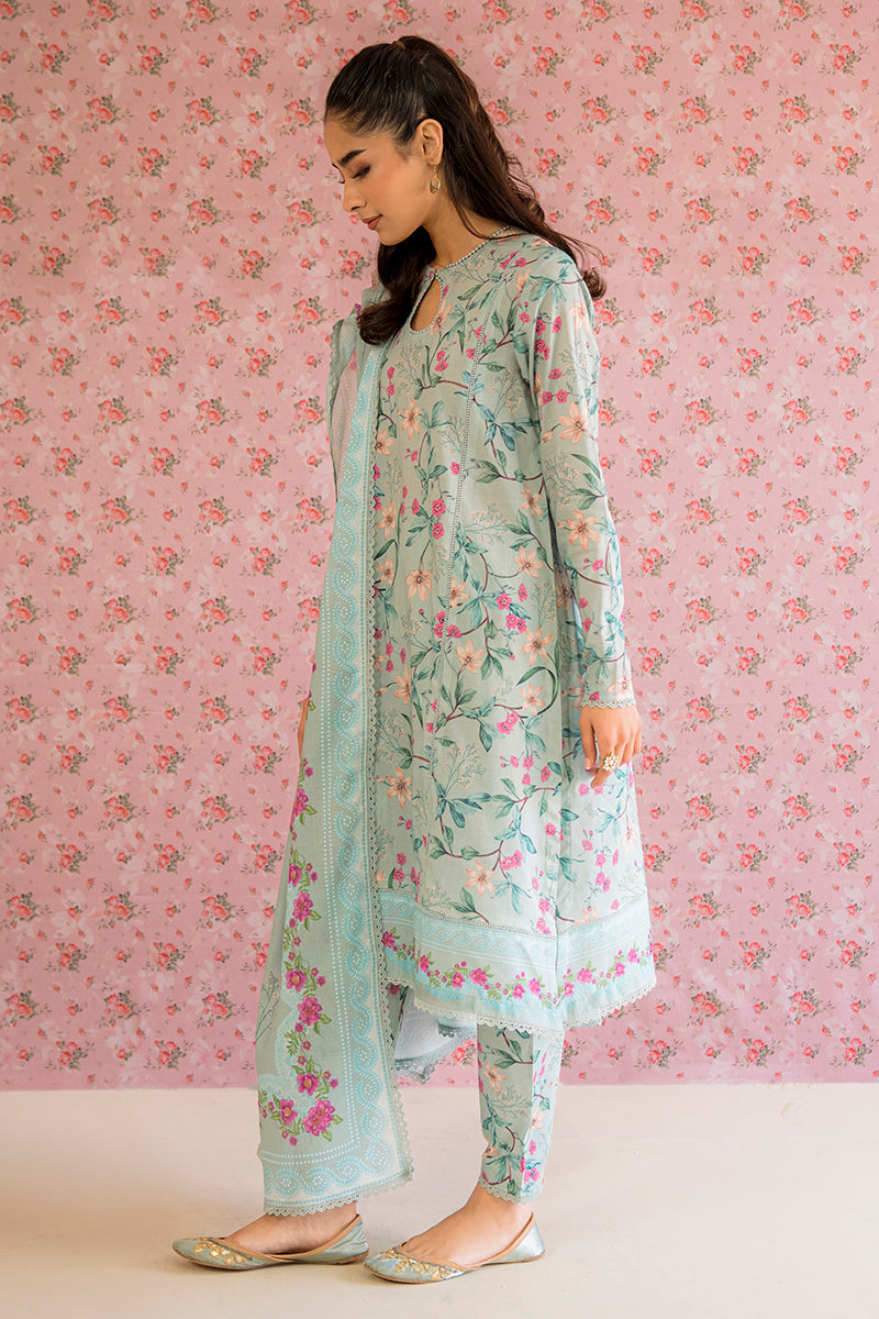 FLORAL HEAVEN-3PC PRINTED LAWN SUIT || PETALS&PRINTS || CROSS STITCH in UK USA UAE online kapraye.com