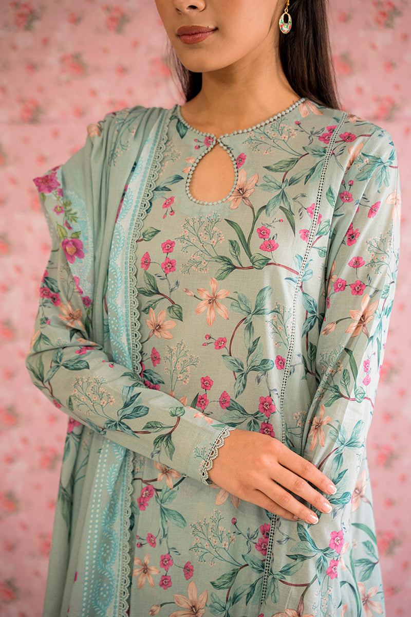 FLORAL HEAVEN-3PC PRINTED LAWN SUIT || PETALS&PRINTS || CROSS STITCH in UK USA UAE online kapraye.com