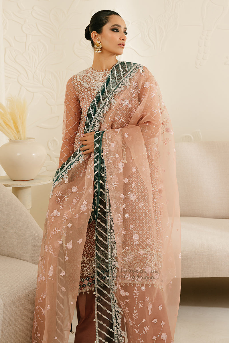 BRITTANY ROSE-4PC ORGANZA EMBROIDERED SUIT || LUXE ATELIER-23 || CROSS STITCH in UK USA UAE online kapraye.com