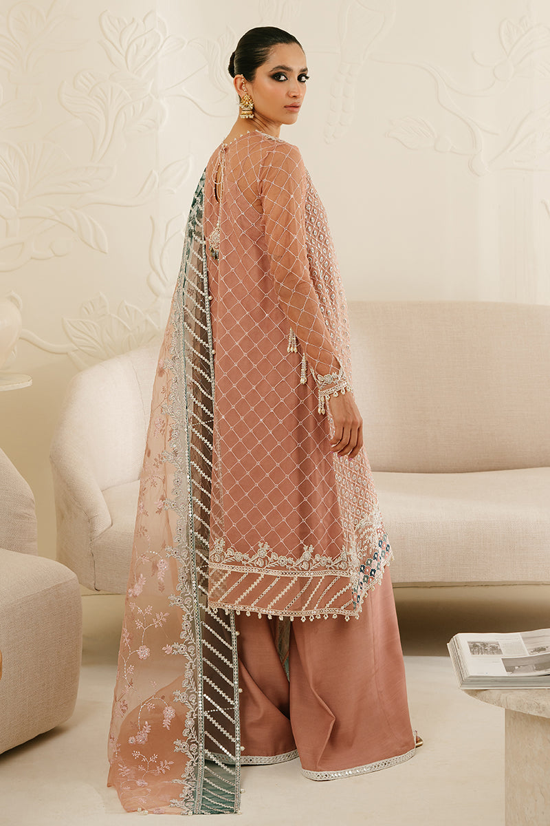 BRITTANY ROSE-4PC ORGANZA EMBROIDERED SUIT || LUXE ATELIER-23 || CROSS STITCH in UK USA UAE online kapraye.com