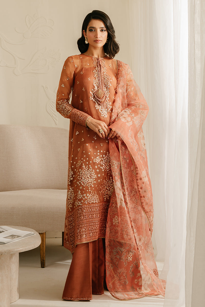 CEDAR ALPINE-4PC ORGANZA EMBROIDERED SUIT || LUXE ATELIER-23 || CROSS STITCH in UK USA UAE online kapraye.com