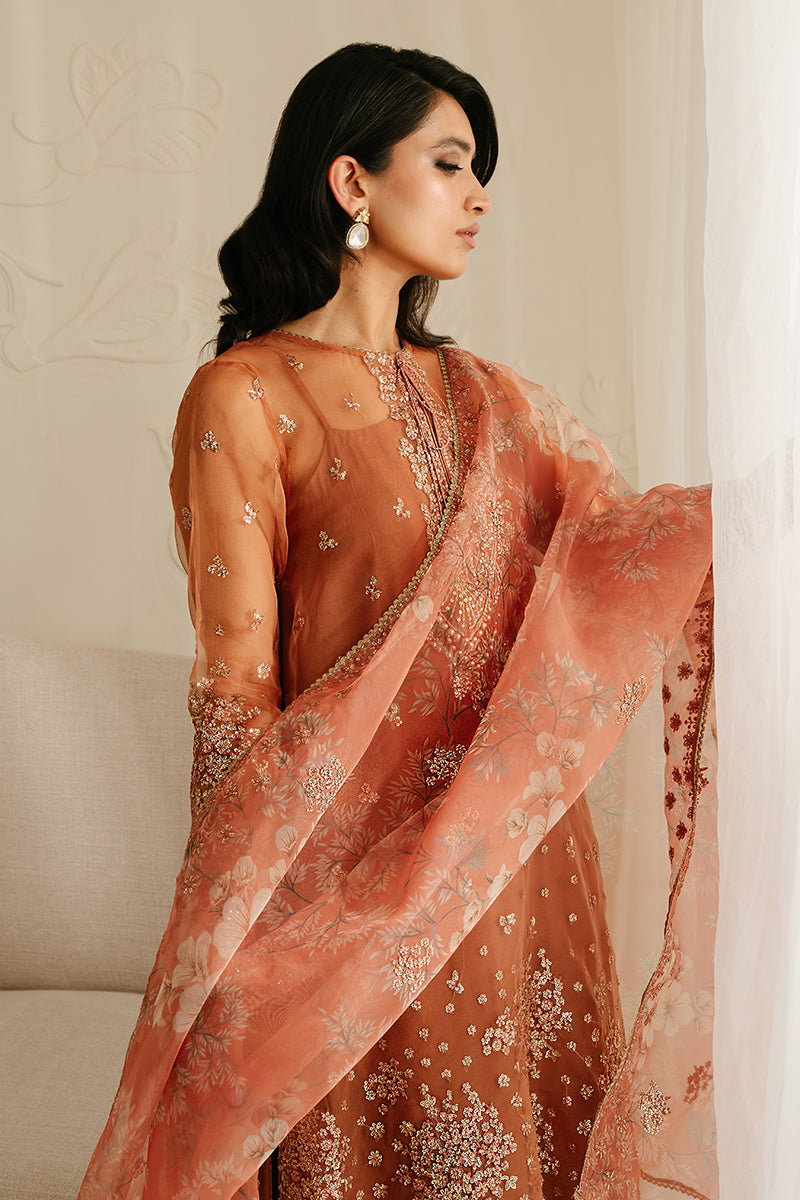 CEDAR ALPINE-4PC ORGANZA EMBROIDERED SUIT || LUXE ATELIER-23 || CROSS STITCH in UK USA UAE online kapraye.com