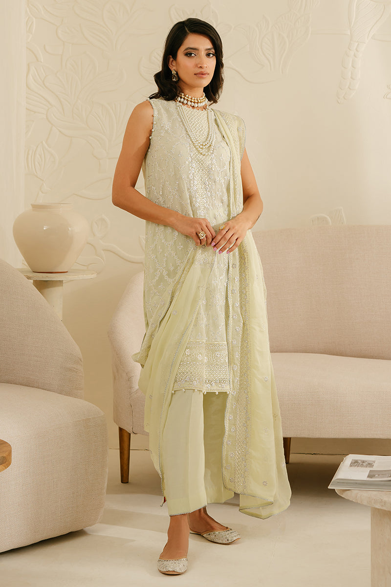 FOGGY DEWKIST-4PC CHIFFON EMBROIDERED SUIT || LUXE ATELIER-23 || CROSS STITCH in UK USA UAE online kapraye.com