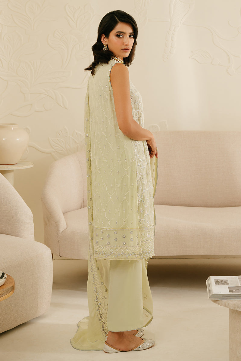 FOGGY DEWKIST-4PC CHIFFON EMBROIDERED SUIT || LUXE ATELIER-23 || CROSS STITCH in UK USA UAE online kapraye.com