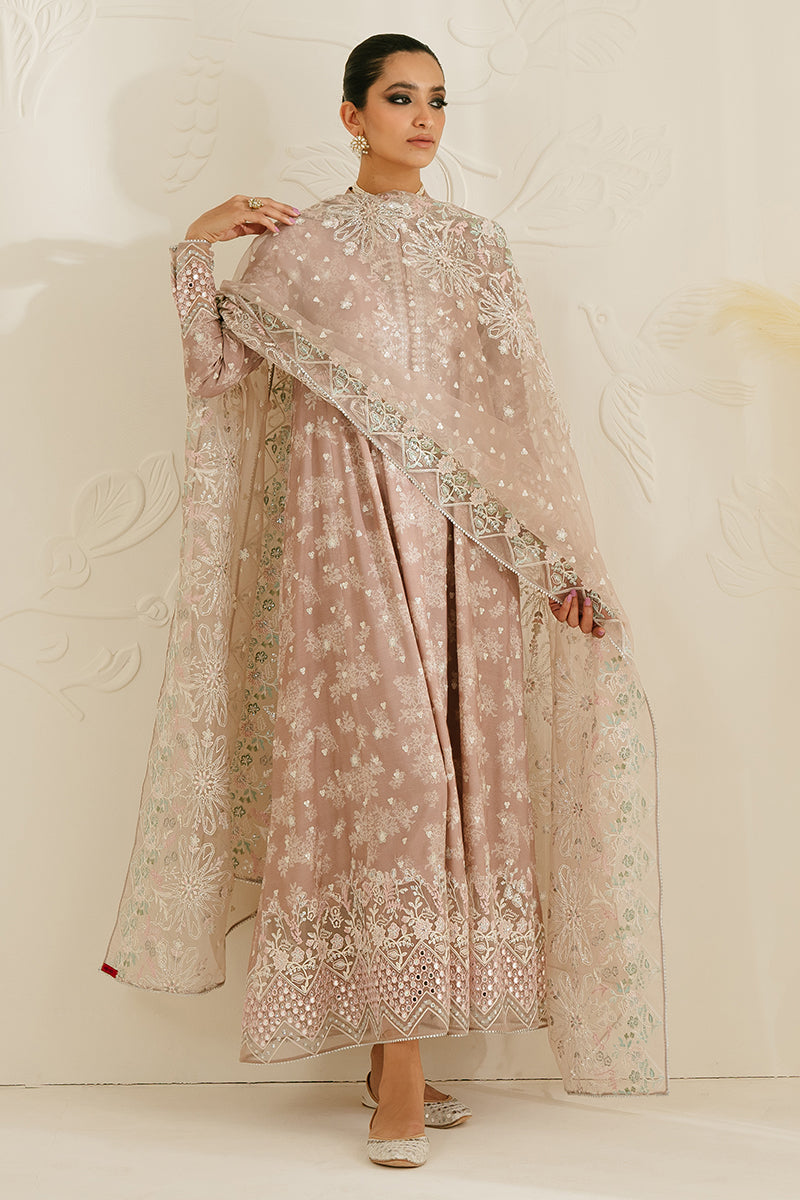 SOVRAN PINK-3PC SILK EMBROIDERED SUIT || LUXE ATELIER-23 || CROSS STITCH in UK USA UAE online kapraye.com