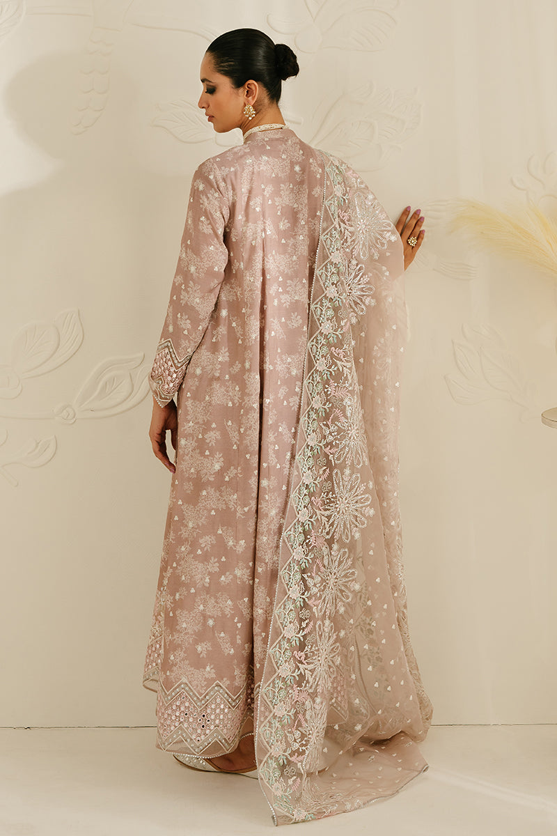 SOVRAN PINK-3PC SILK EMBROIDERED SUIT || LUXE ATELIER-23 || CROSS STITCH in UK USA UAE online kapraye.com