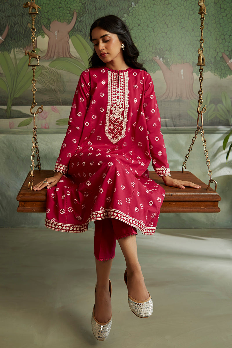 ROSEATE MUSE-2PC CAMBRIC SUIT || SEHER - UNSTITCHED CAMBRIC || CROSS STITCH in UK USA UAE online kapraye.com