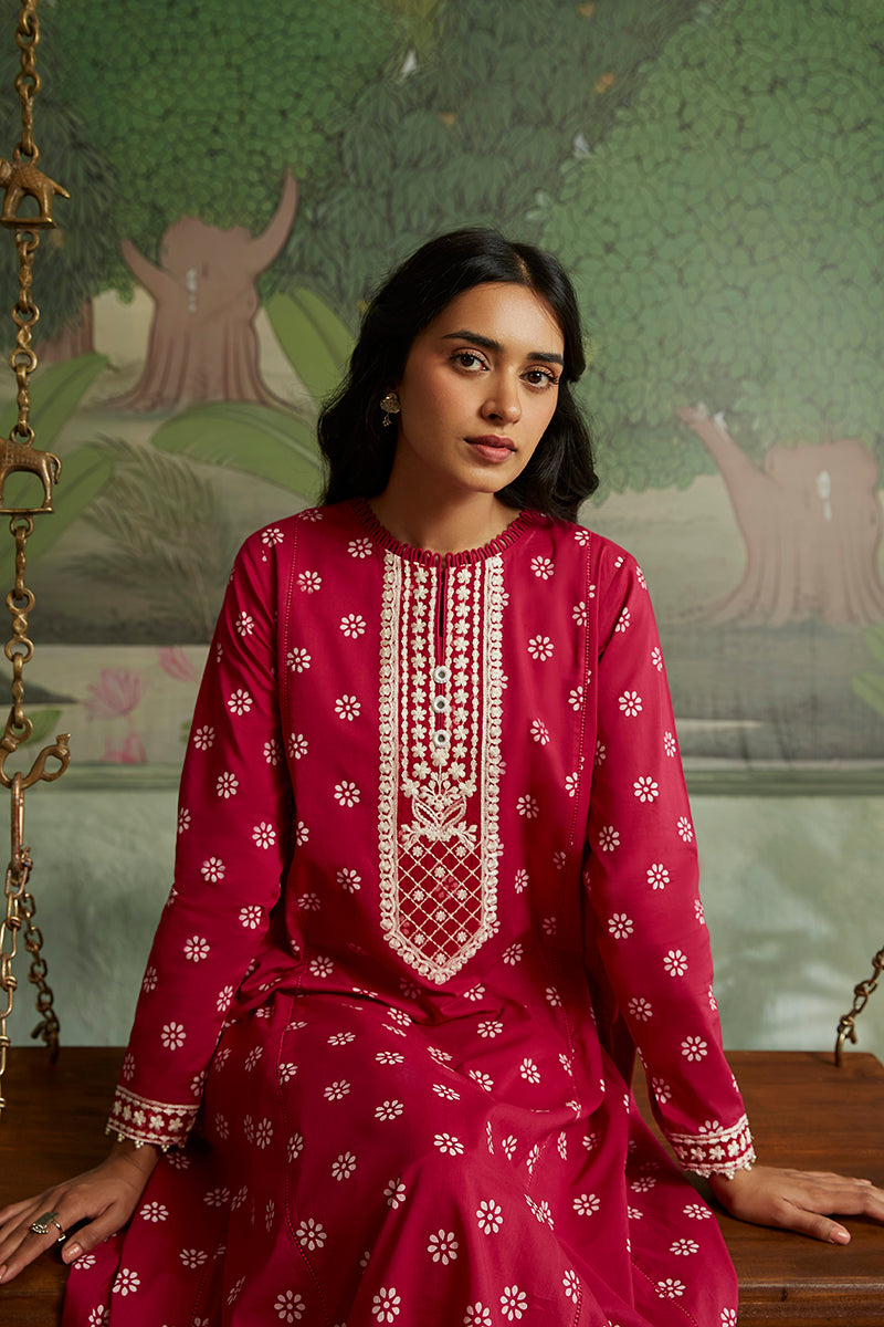 ROSEATE MUSE-2PC CAMBRIC SUIT || SEHER - UNSTITCHED CAMBRIC || CROSS STITCH in UK USA UAE online kapraye.com
