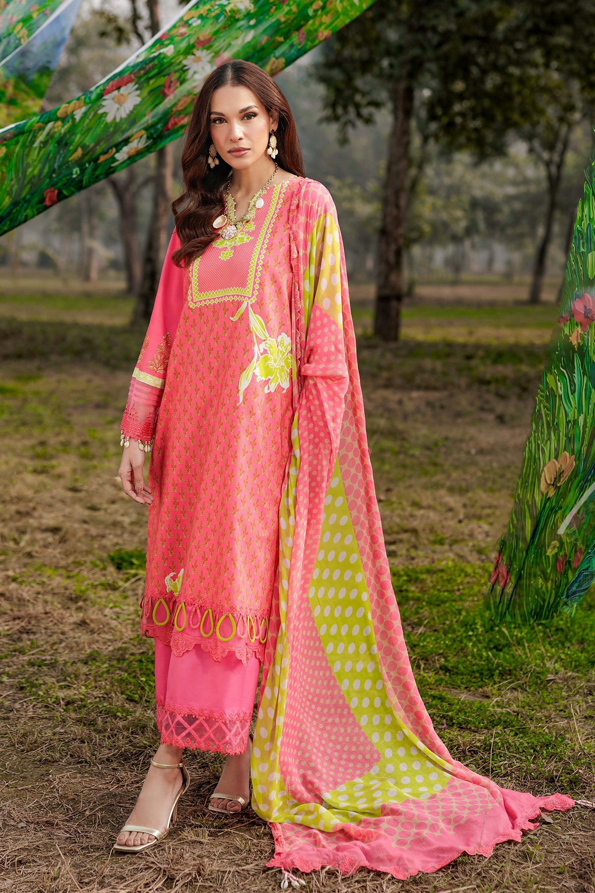 3-PC Unstitched Embroidered Lawn Collection CC6-18 | combination-vol-2-2026 | CHARIZMA