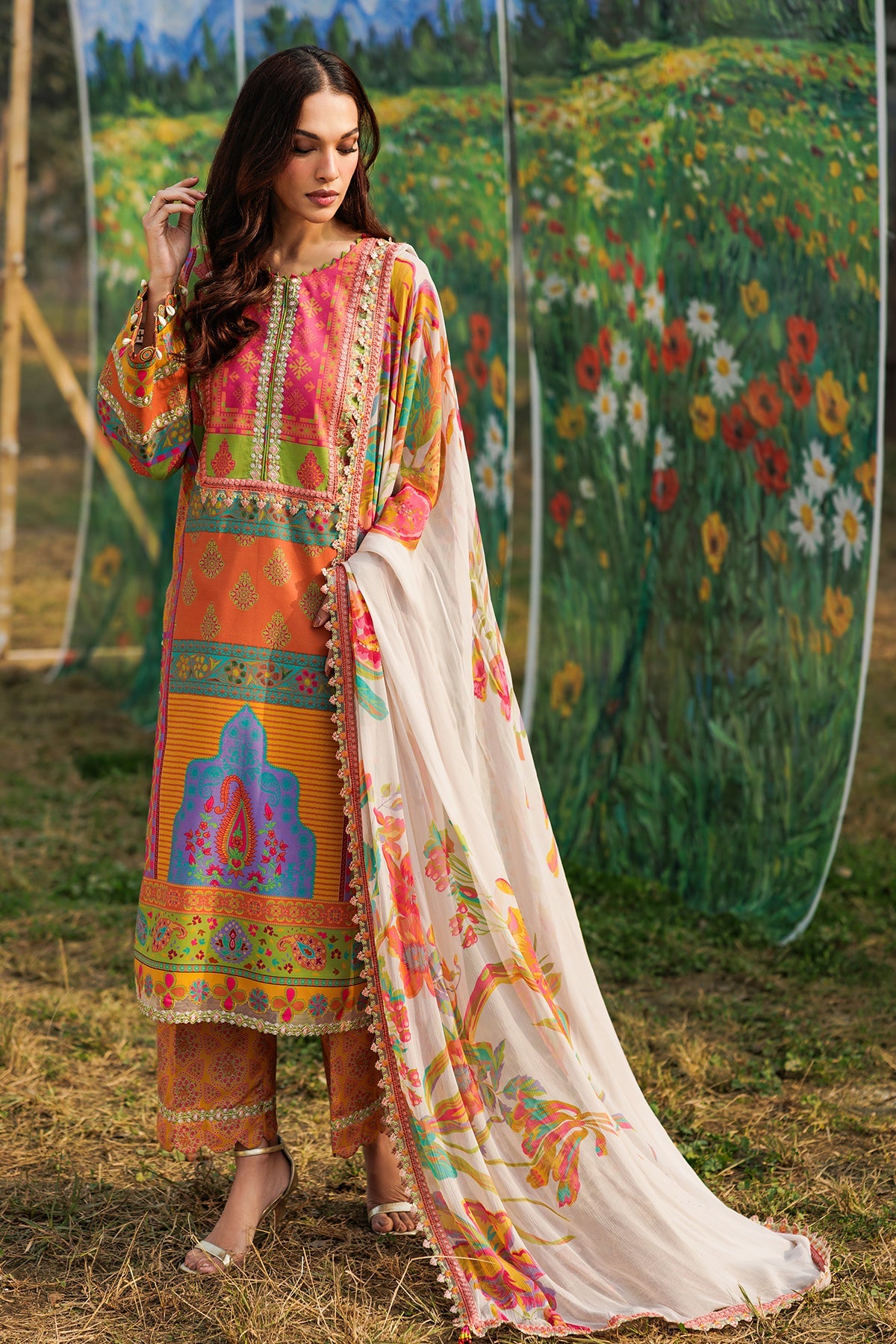 3-PC Unstitched Embroidered Lawn Collection CC6-12 | combination-vol-2-2026 | CHARIZMA