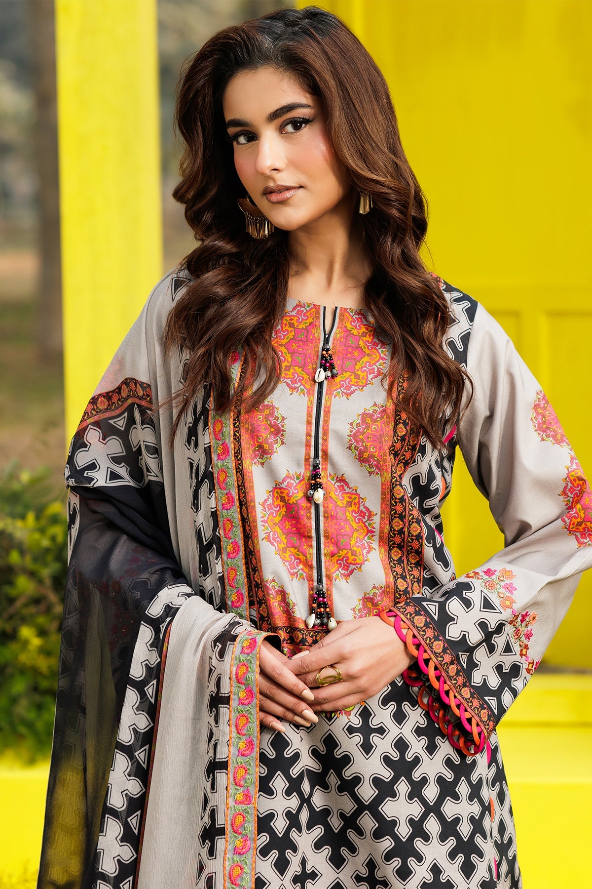 3-PC Unstitched Embroidered Lawn Collection CC6-13 | combination-vol-2-2026 | CHARIZMA