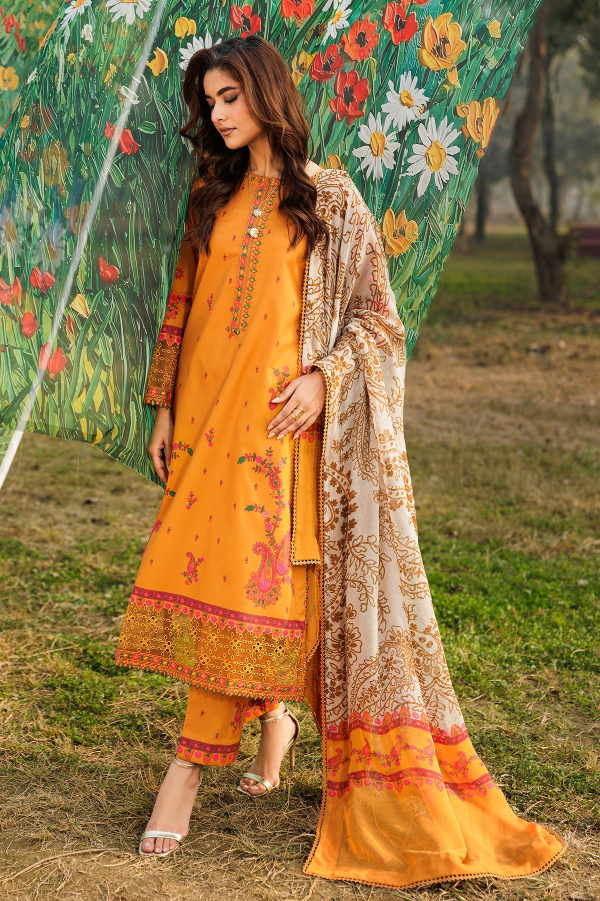 3-PC Unstitched Embroidered Lawn Collection CC6-14 | combination-vol-2-2026 | CHARIZMA