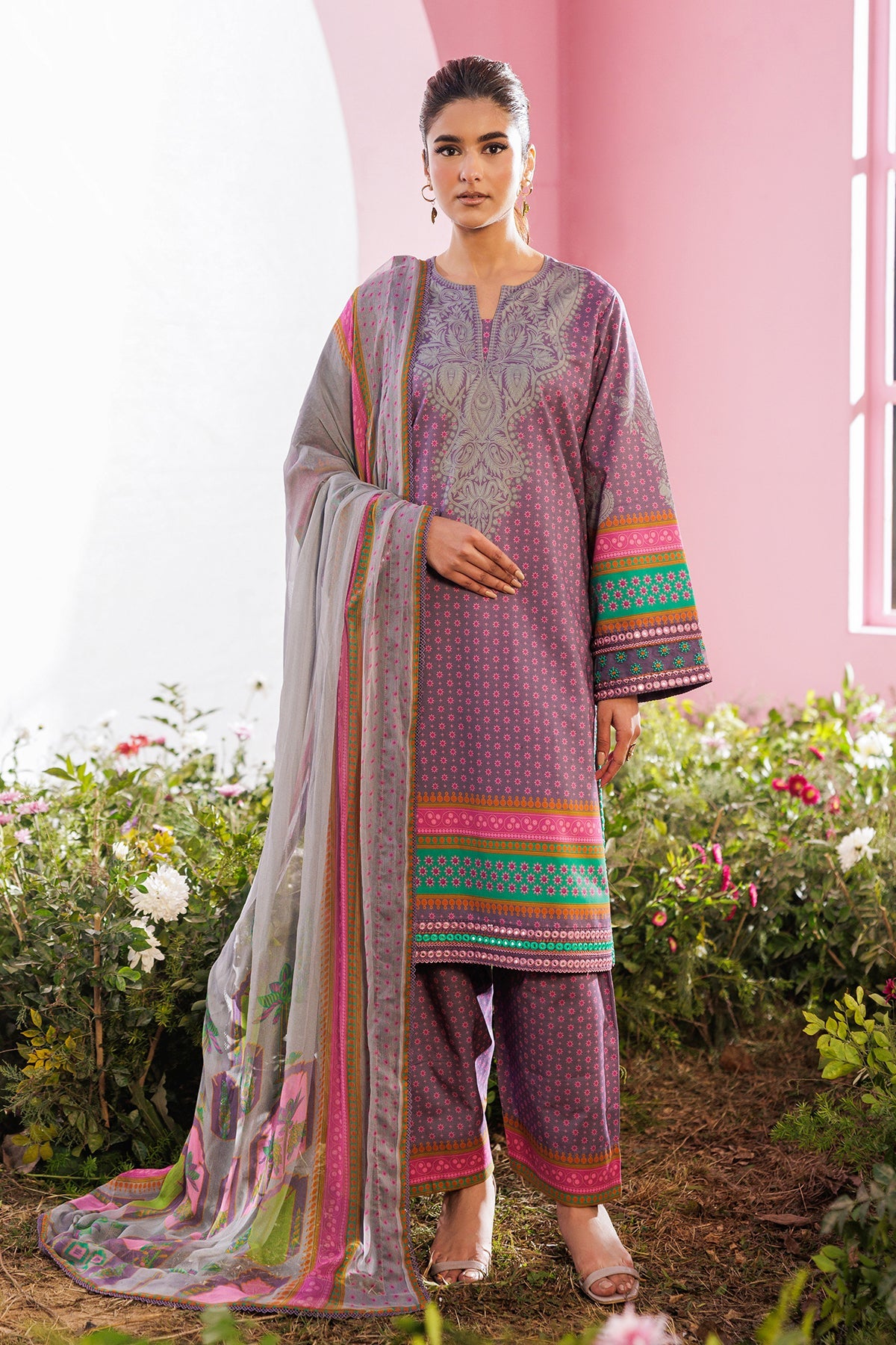 3-PC Unstitched Embroidered Lawn Collection CC6-17 | combination-vol-2-2026 | CHARIZMA