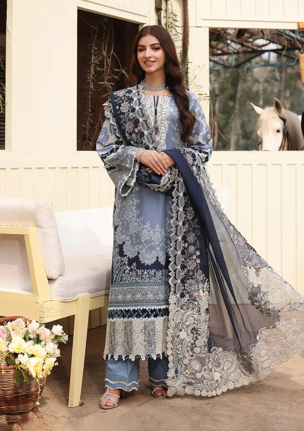 KFL-04 KINZA | FESTIVE LAWN 2024 | KAHF PREMIUM in UK USA UAE online kapraye.com