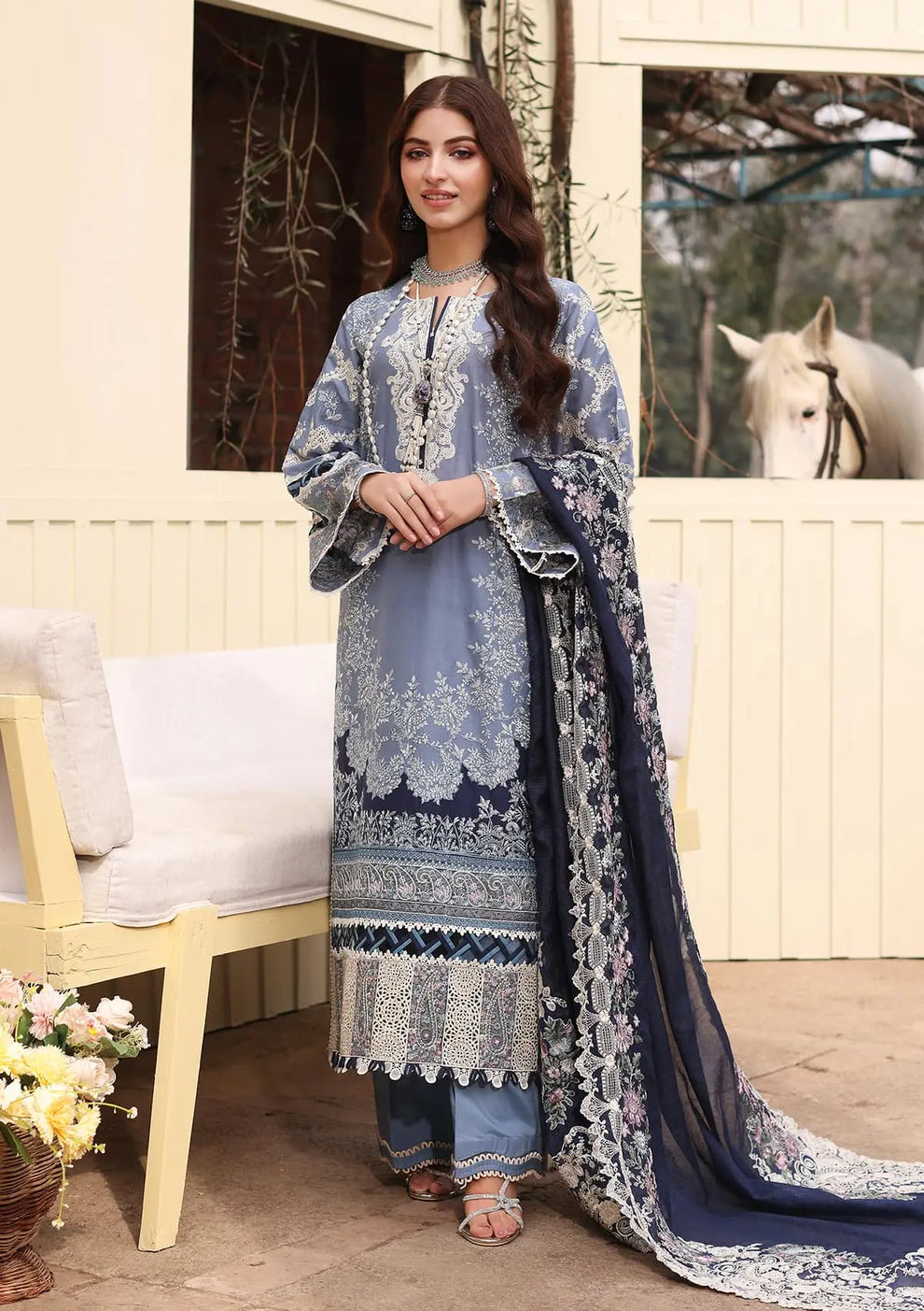 KFL-04 KINZA | FESTIVE LAWN 2024 | KAHF PREMIUM in UK USA UAE online kapraye.com