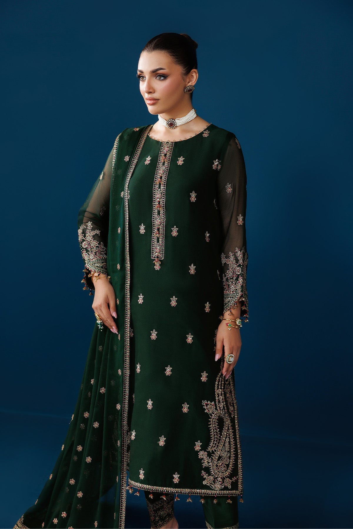 AF-DUA-3032-Regal Green | DUA Vol 5 | ALIZEH FASHION