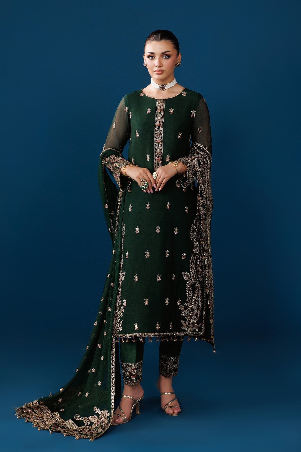 AF-DUA-3032-Regal Green | DUA Vol 5 | ALIZEH FASHION