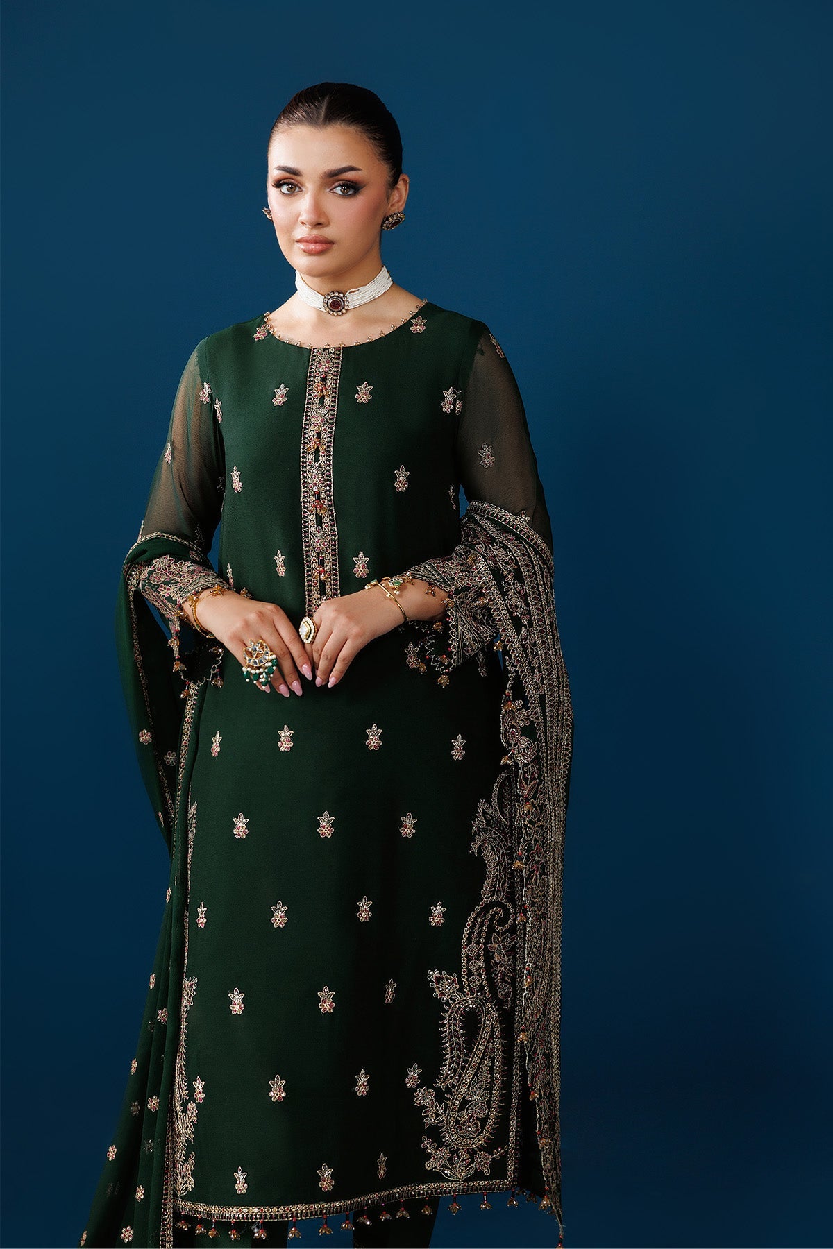 AF-DUA-3032-Regal Green | DUA Vol 5 | ALIZEH FASHION
