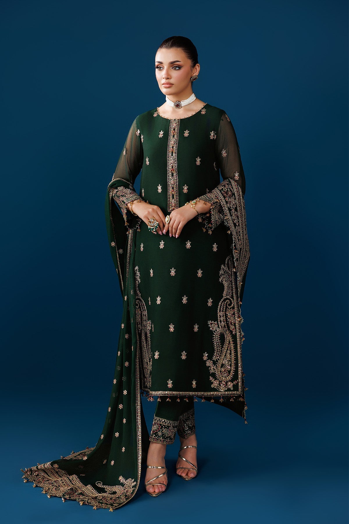 AF-DUA-3032-Regal Green | DUA Vol 5 | ALIZEH FASHION