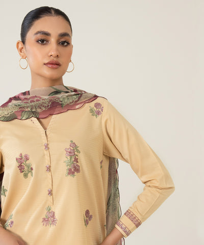 3 PIECE - DYED EMBROIDERED DOBBY SUIT | SIGNATURE LAWN VOL 4 | SAPPHIRE in UK USA UAE online kapraye.com