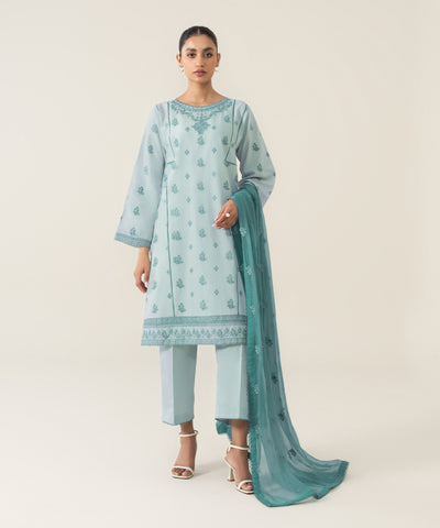 3 PIECE - DYED EMBROIDERED LAWN SUIT | SIGNATURE LAWN VOL 4 | SAPPHIRE in UK USA UAE online kapraye.com