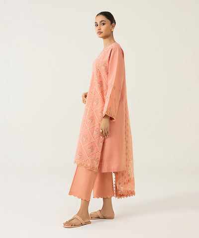 3 PIECE - DYED EMBROIDERED DOBBY SUIT | SIGNATURE LAWN VOL 4 | SAPPHIRE in UK USA UAE online kapraye.com