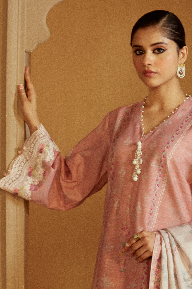 ROSY DEW-3 PC KHADDAR EMBROIDERED SUIT | WINTER COLLECTION-24 | CROSS STITCH