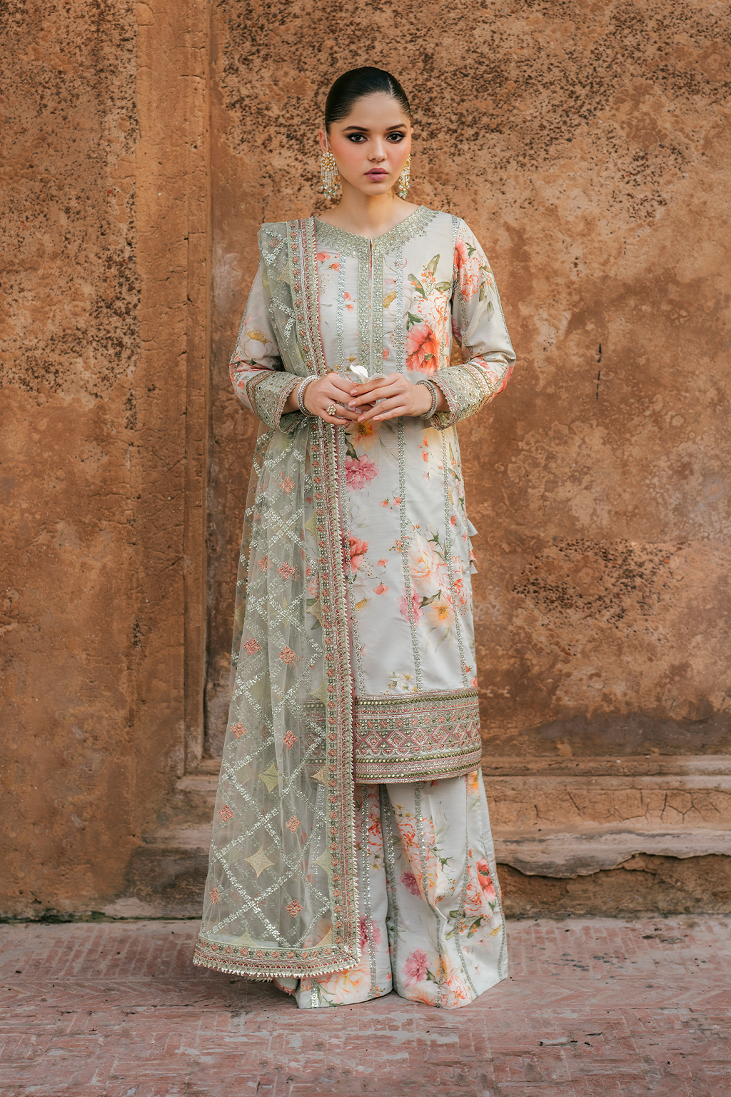 UE-311 Embroidered Raw Silk | Printed Formals | IZNIK