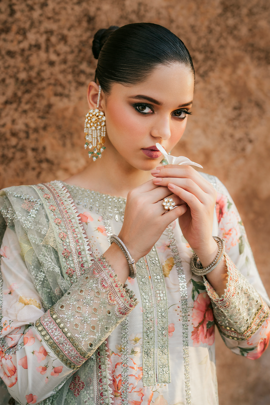 UE-311 Embroidered Raw Silk | Printed Formals | IZNIK