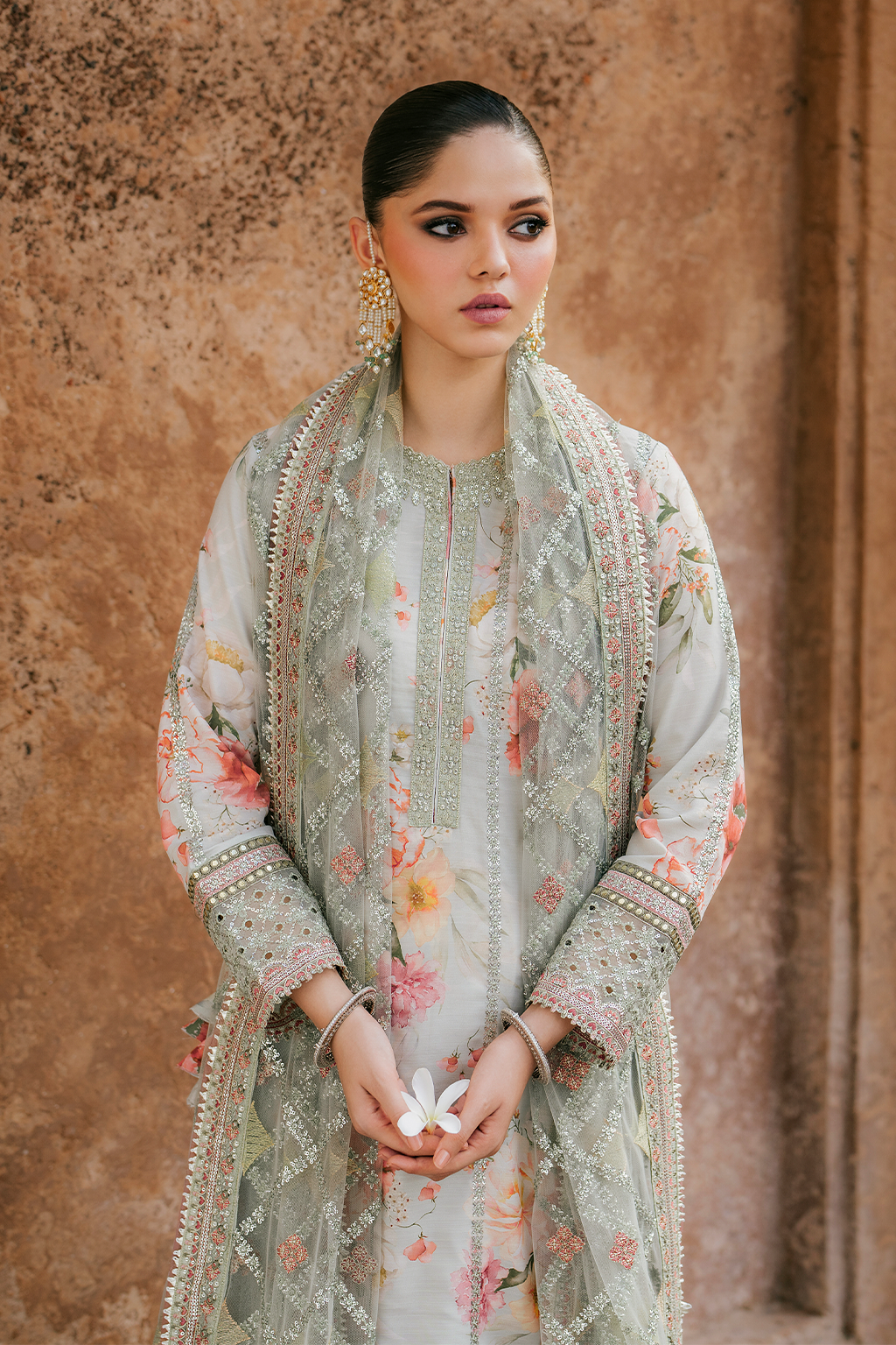 UE-311 Embroidered Raw Silk | Printed Formals | IZNIK