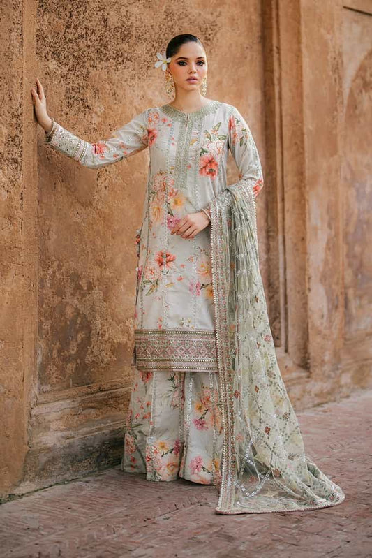 UE-311 Embroidered Raw Silk | Printed Formals | IZNIK