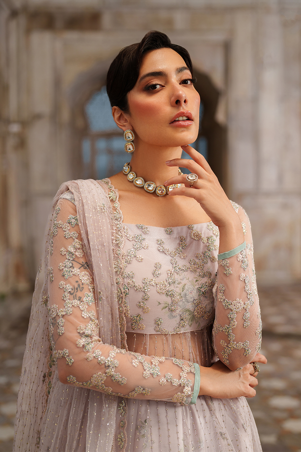 UE-552 Embroidered Net | Printed Formals | IZNIK