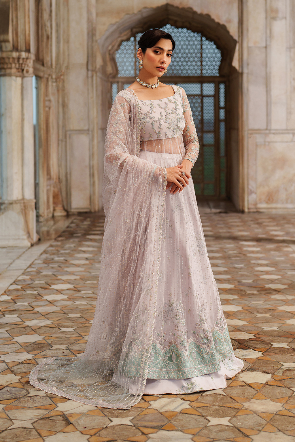 UE-552 Embroidered Net | Printed Formals | IZNIK