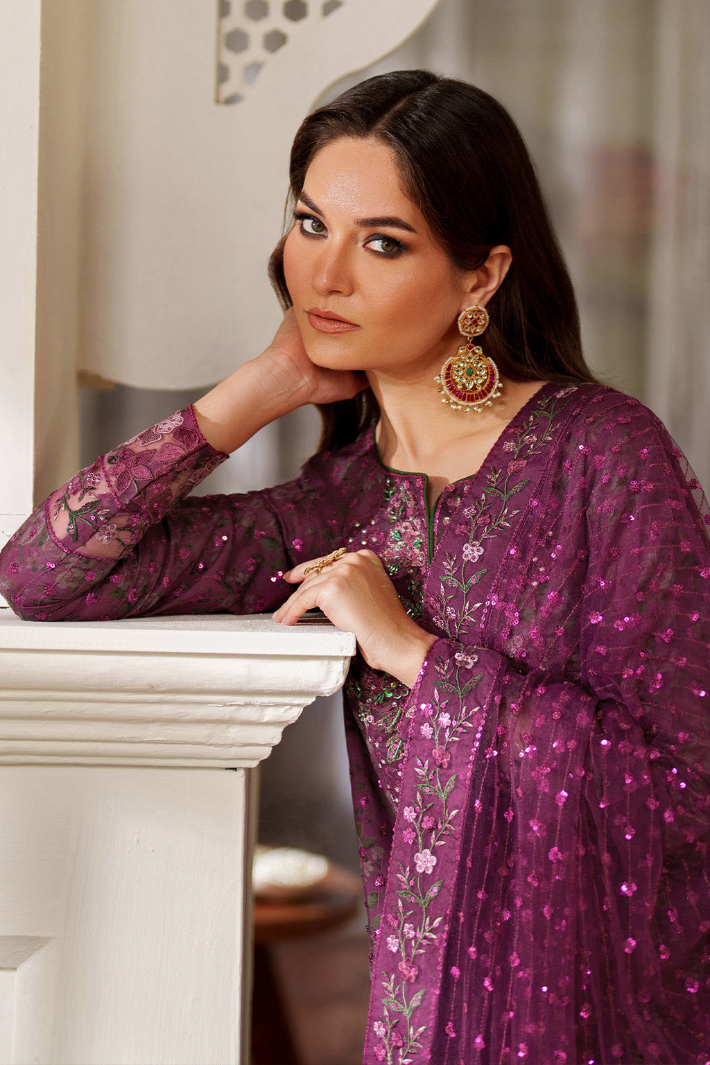 UE-538 Printed Raw Silk | Printed Formals | IZNIK