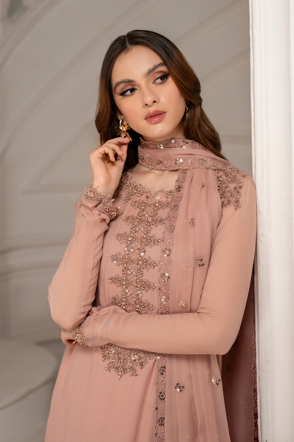 CC-479 EMBROIDED CHIFFON | NOOR ANGAN SEMI FORMALS | IZNIK (Copy)
