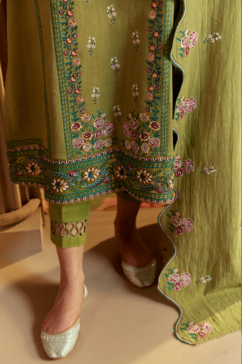 GREEN OASIS-3 PC KHADDAR EMBROIDERED SUIT | WINTER COLLECTION-24 | CROSS STITCH