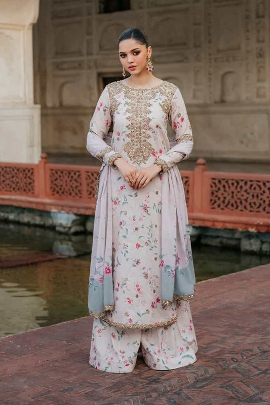 UE-318 Embroidered Raw Silk | Printed Formals | IZNIK