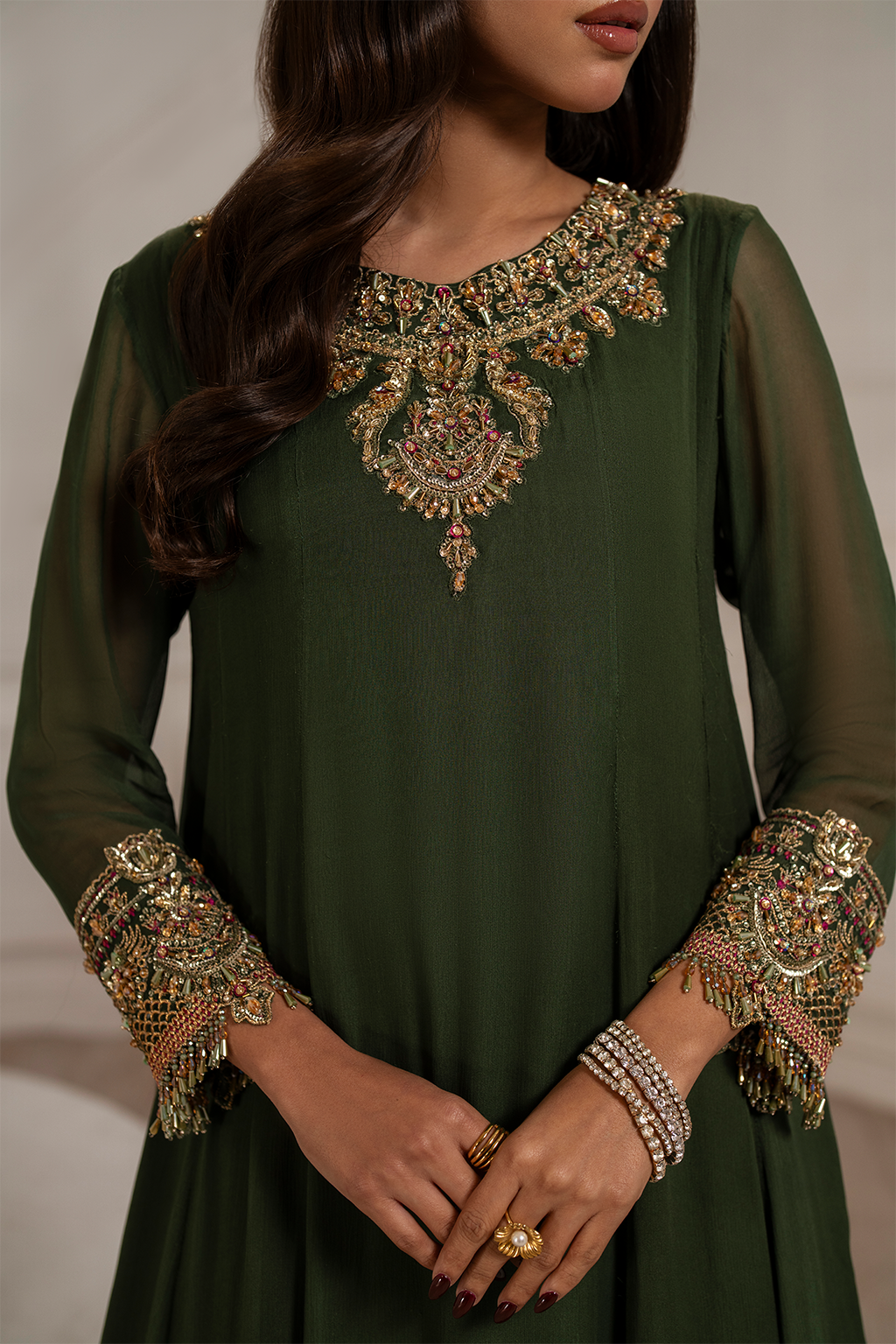 UE-416 EMBROIDED CHIFFON | NOOR ANGAN SEMI FORMALS | IZNIK