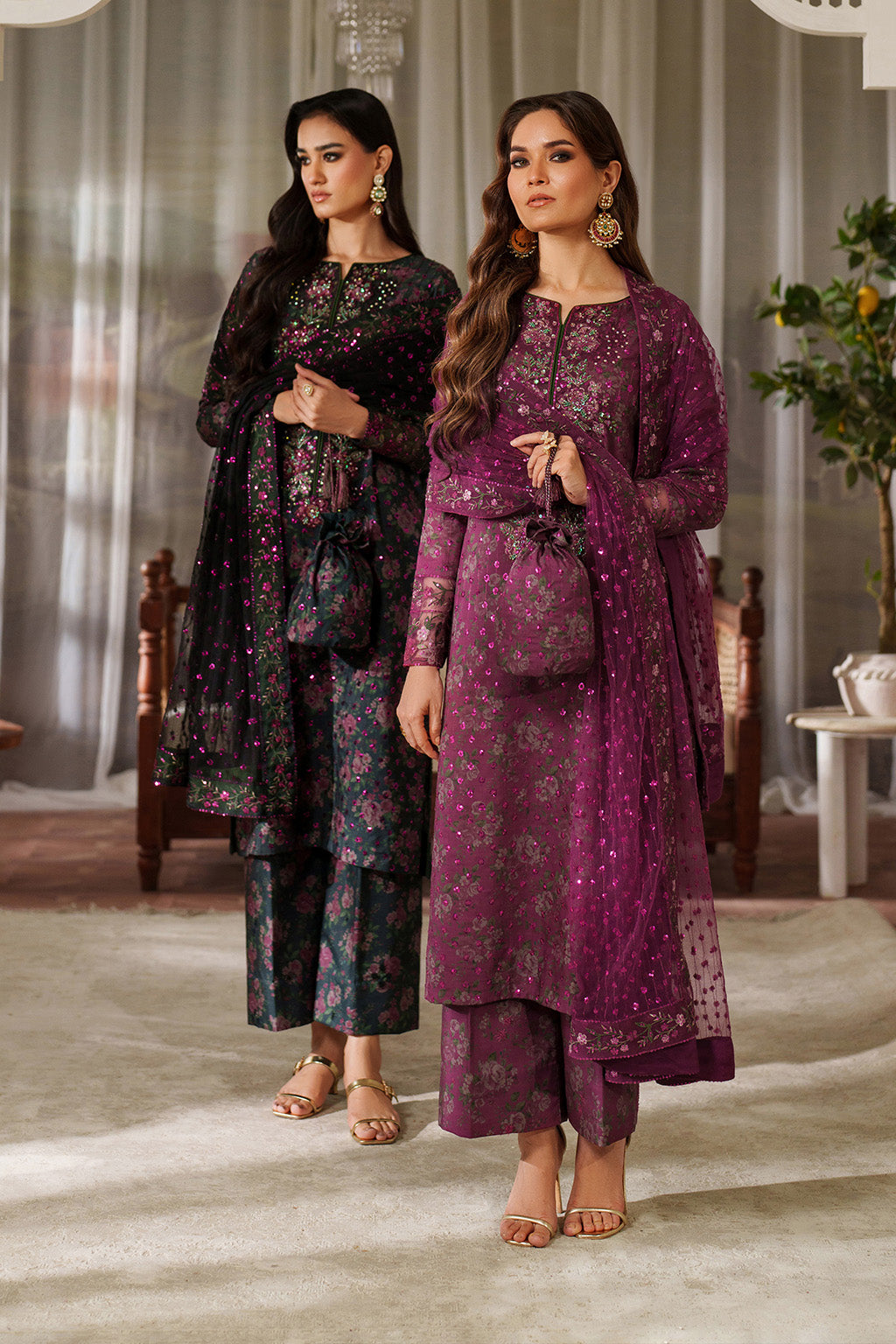 UE-538 Printed Raw Silk | Printed Formals | IZNIK