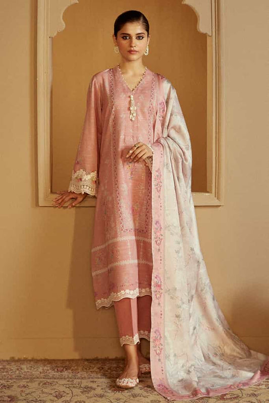 ROSY DEW-3 PC KHADDAR EMBROIDERED SUIT | WINTER COLLECTION-24 | CROSS STITCH