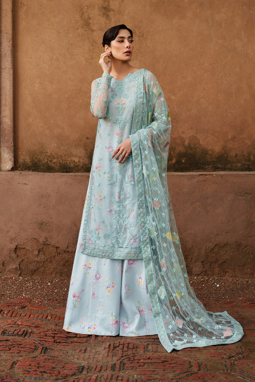 UE-535 Embroidered Net | Printed Formals | IZNIK