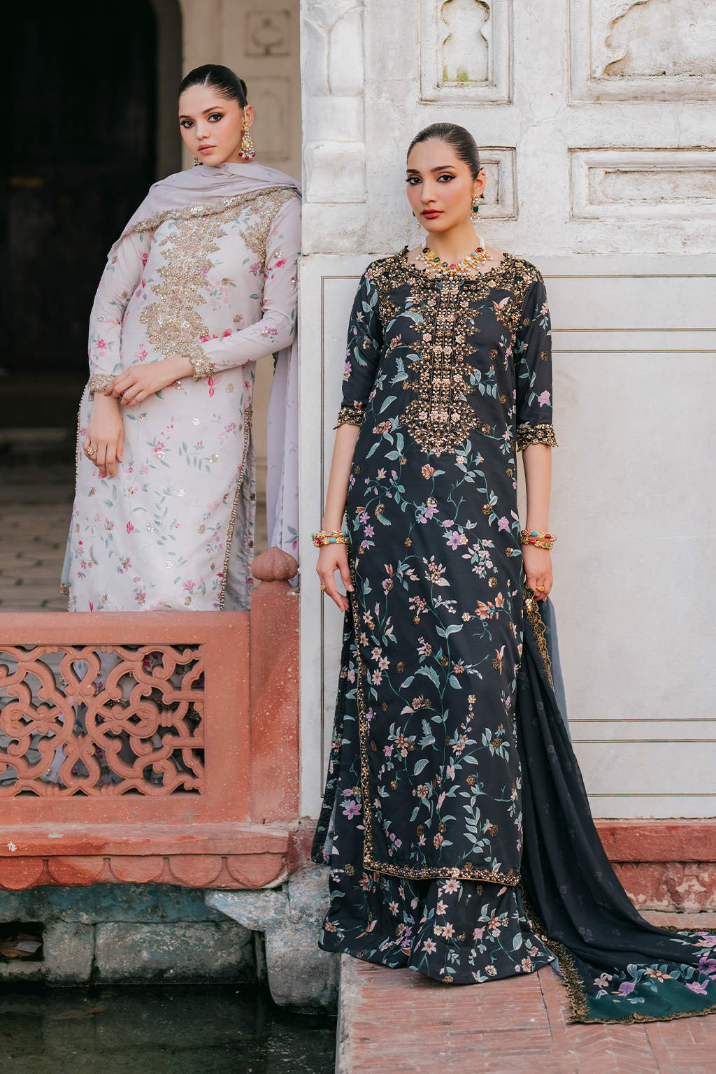 UE-317 Embroidered Raw Silk | Printed Formals | IZNIK