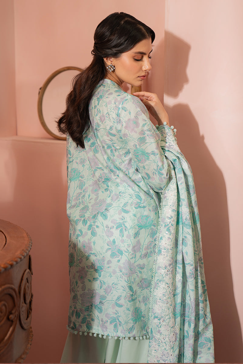 MINT HAZE | SEHER-UNSTITCHED CAMBRIC | CROSS STITCH in UK USA UAE online kapraye.com