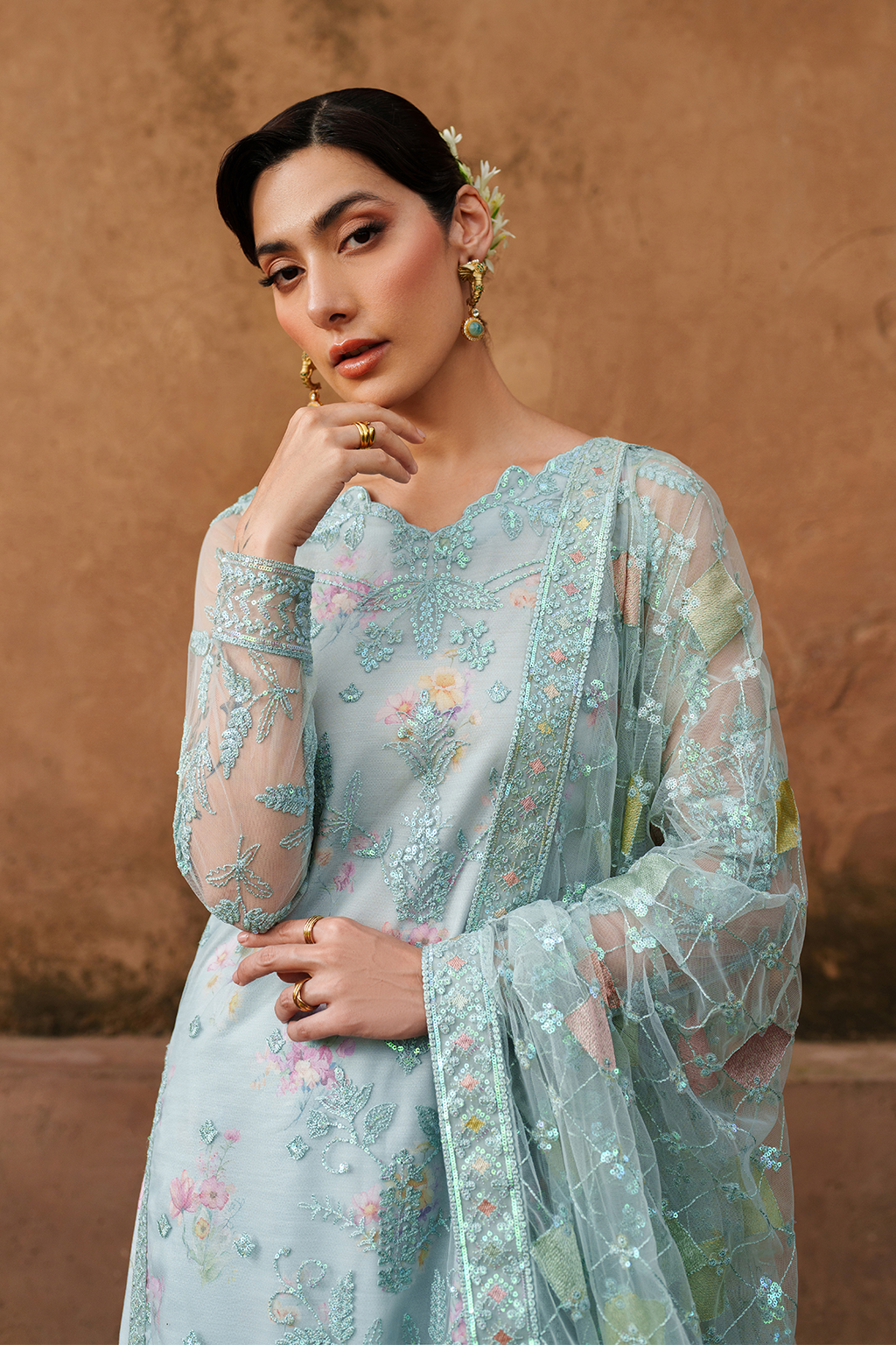 UE-535 Embroidered Net | Printed Formals | IZNIK