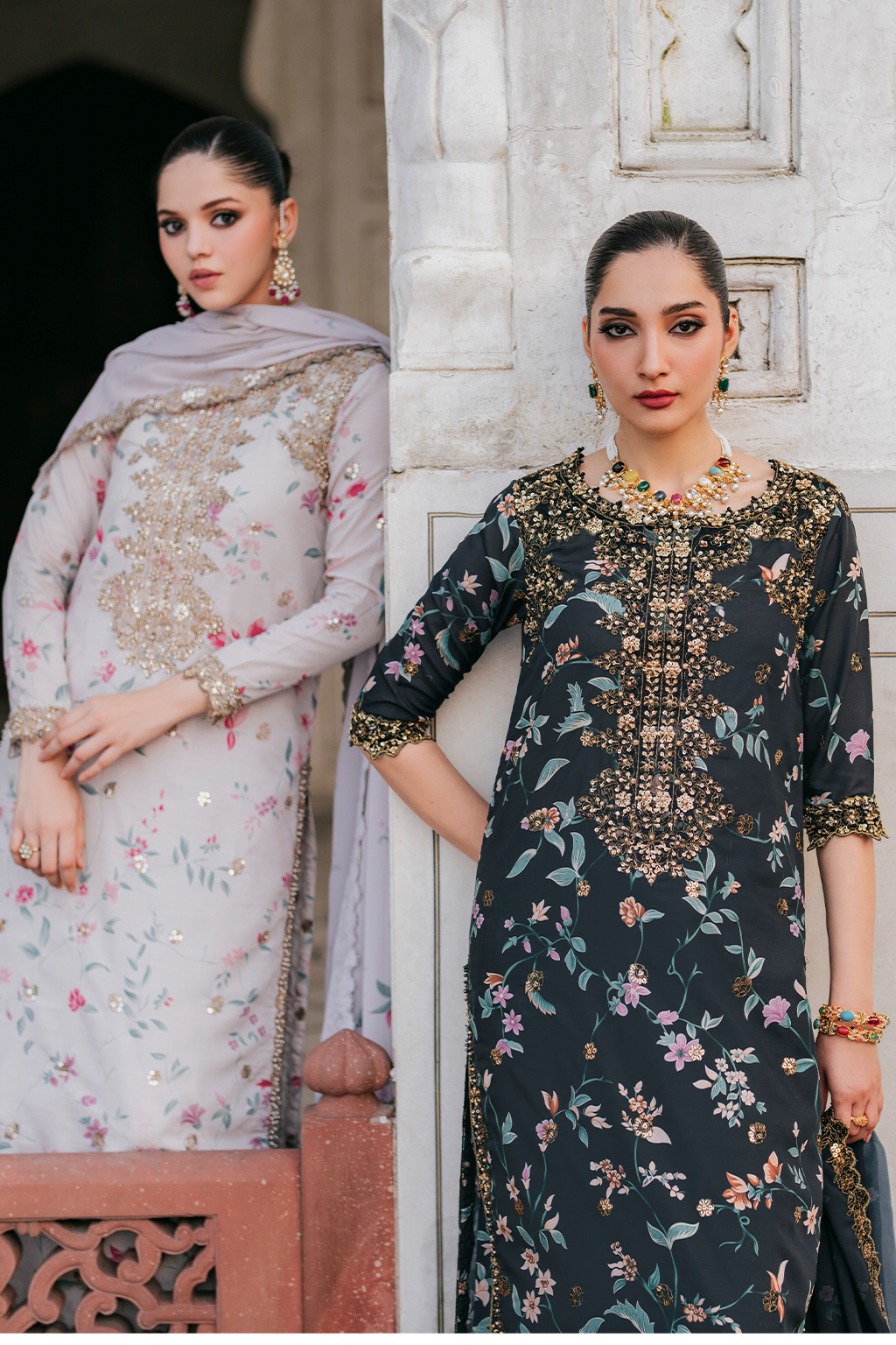 UE-317 Embroidered Raw Silk | Printed Formals | IZNIK