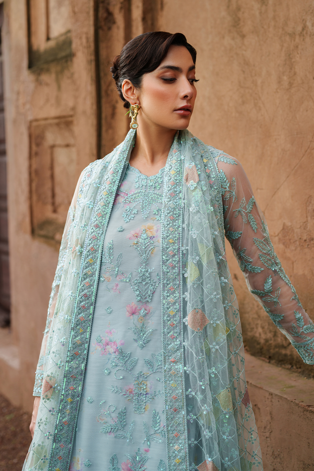 UE-535 Embroidered Net | Printed Formals | IZNIK