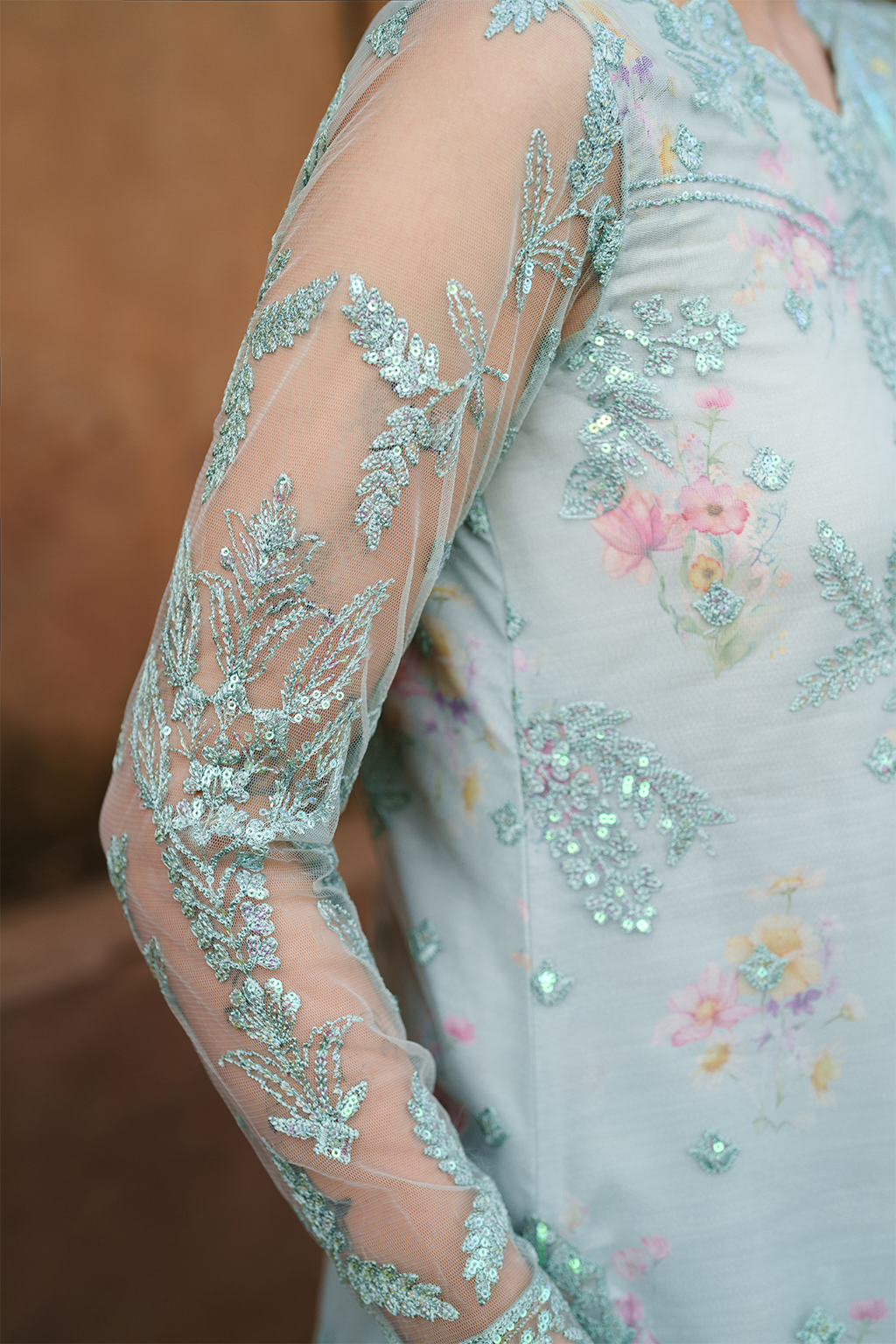 UE-535 Embroidered Net | Printed Formals | IZNIK