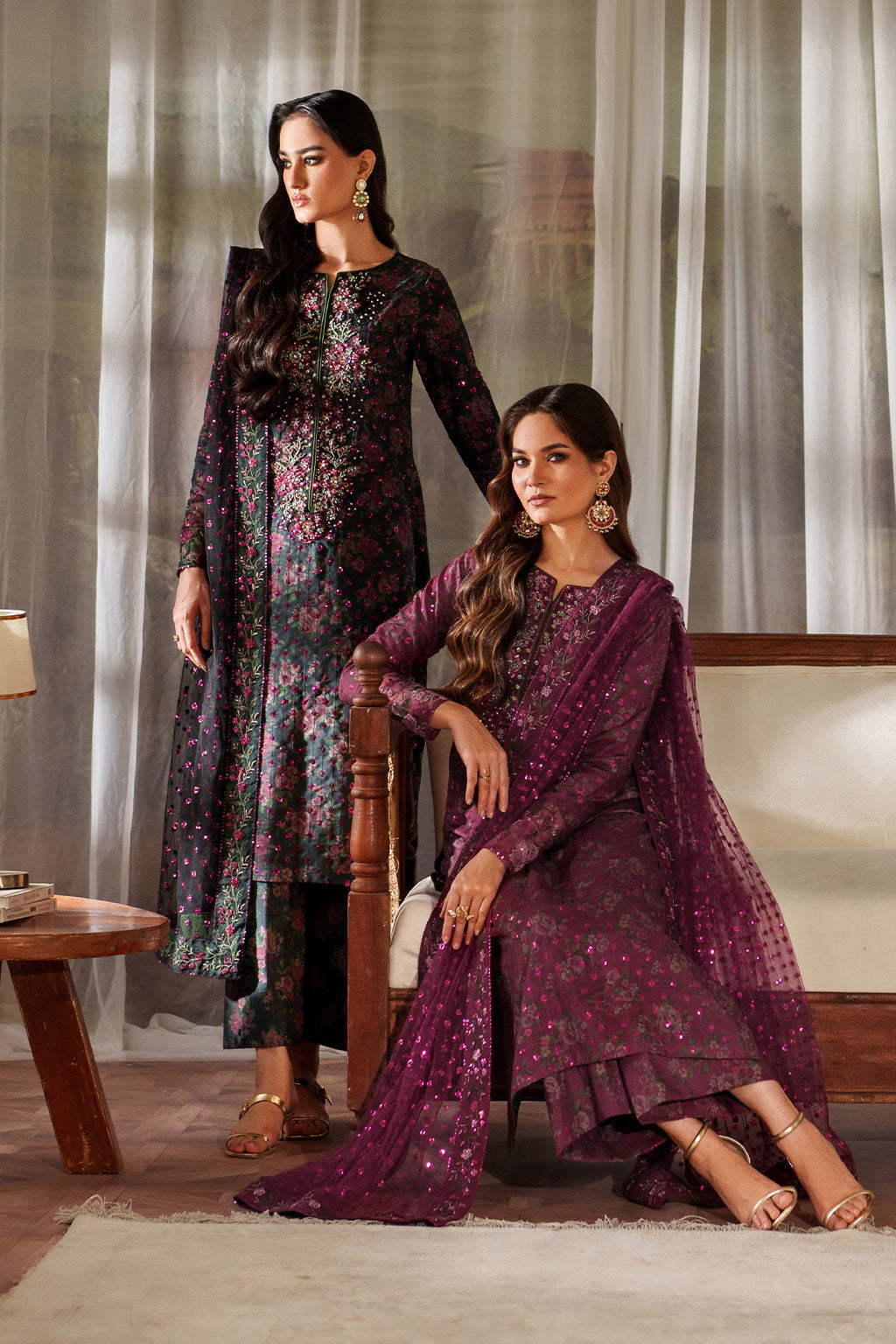 UE-538 Printed Raw Silk | Printed Formals | IZNIK